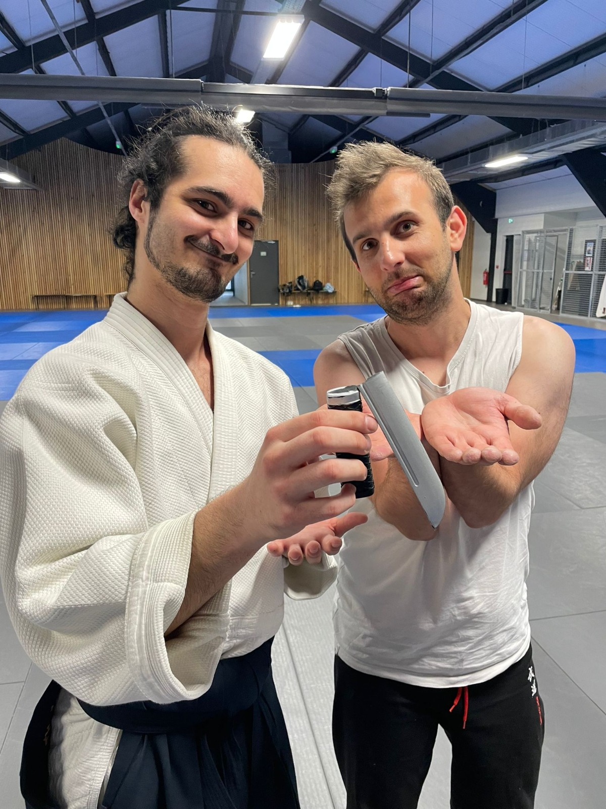 Us, after a too intense sparring session ^^